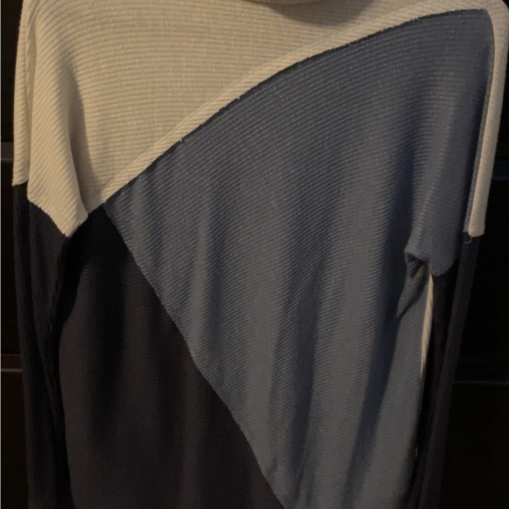 Maurices Navy and Cream Color-Block Blouse
